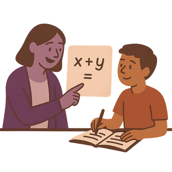 Tutor teaching student